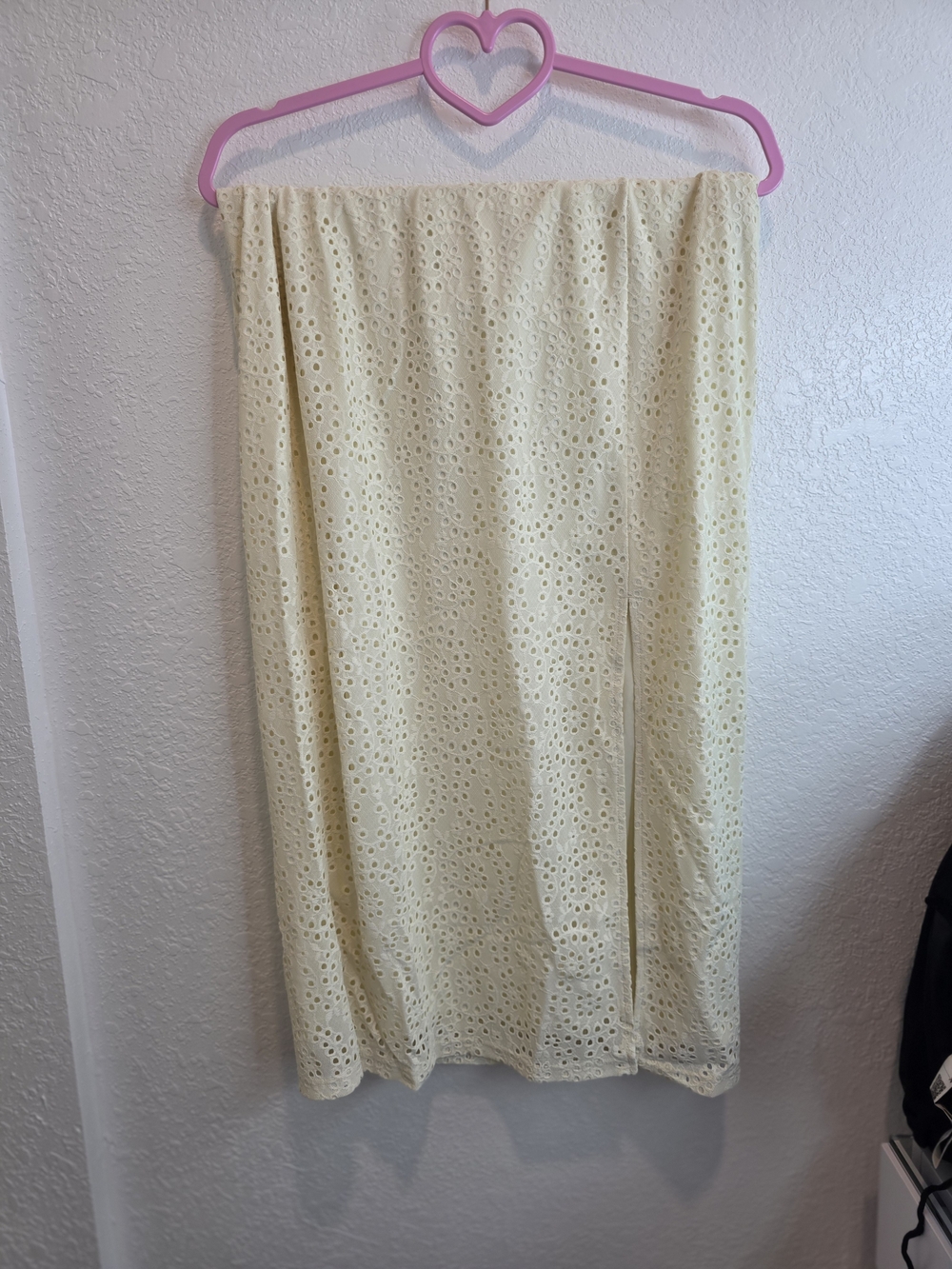 a new day Cream Eyelet Midi Skirt